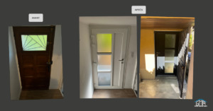 Porte d’entrée en PVC bicolore par GMA Fenêtres Alès