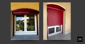Volets roulants motorisation solaire rouge par GMA Fenêtres à Alès